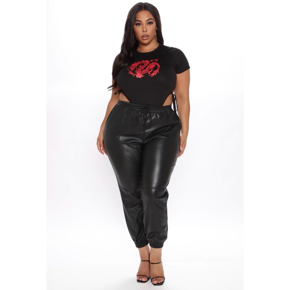 NWOT Faux Leather Joggers